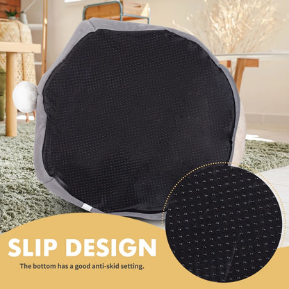 Cat Cave Bed, 15" Plush Dog Cat Tent Bed House Indoor with Washable Cushion for Small Medium Cats Dogs Gray