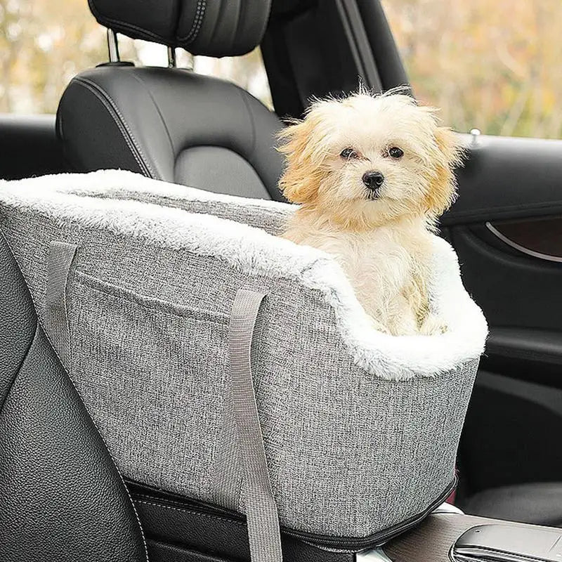 Dog Console Car Seat Travel Bags for Dogs Cats Portable Dog Car Seat Washable Dog Cat Booster Seat on Car Armrest for Dogs Cats