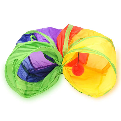 Cat Tunnel Pet Tube Collapsible Play Toy Indoor Outdoor Kitty Puppy Toys for Puzzle Exercising Hiding Training